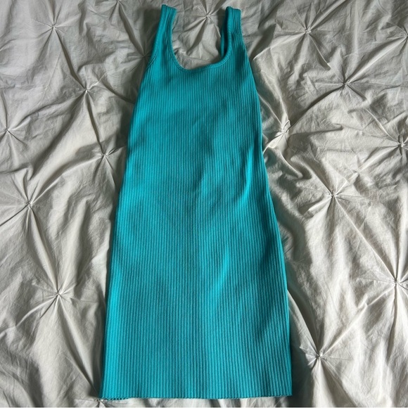 Calvin Klein Jeans Womens Medium Turquoise Ribbed Sleeveless midi Dress - Picture 1 of 6